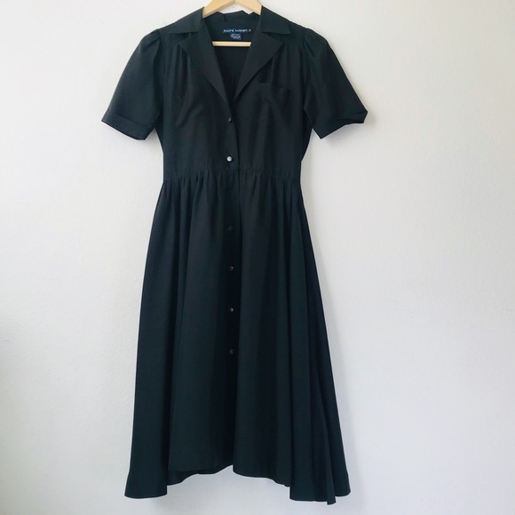Ralph Lauren Dresses & Skirts - Ralph Lauren Black Silk Short Sleeve Midi Dress 2